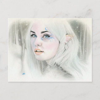 Elven snow queen postcard