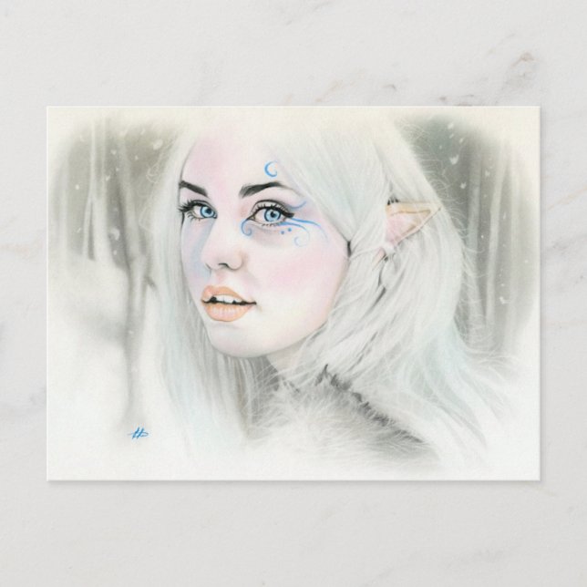 Elven snow queen postcard (Front)