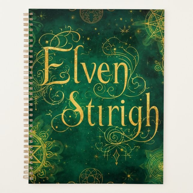 Elven Stirigh – Sigils in Green Planner (Front)