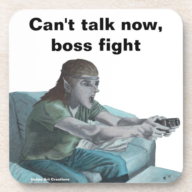 Elven Video Gamer Game Player Plastic Coasters (Front)