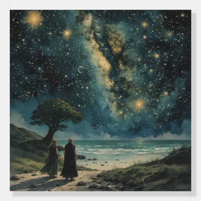 Elves Ancient Ireland Under the Night Sky,  Foam Board (Front)