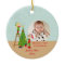 Elves and a Christmas tree holiday photo ornament