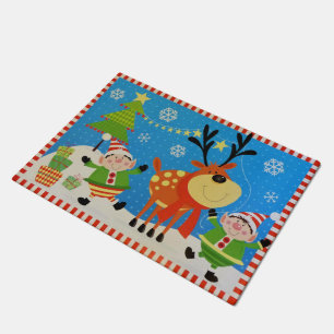 Elves and Reindeer Doormat