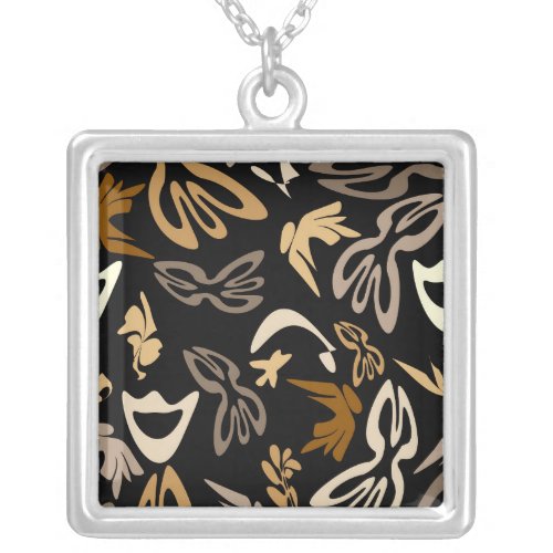 Elves Butterflies and Masks 2 Silver Plated Necklace