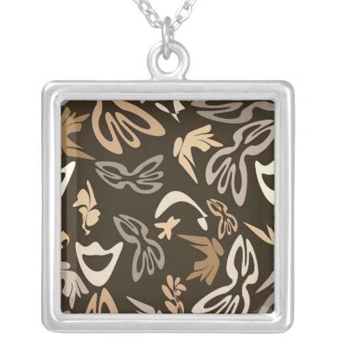 Elves Butterflies and Masks 3 Silver Plated Necklace