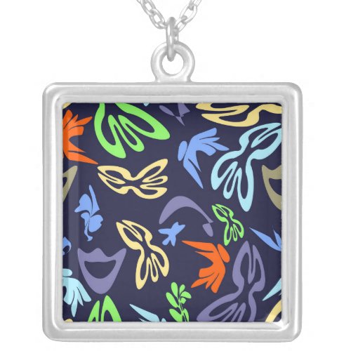 Elves Butterflies and Masks 4 Silver Plated Necklace