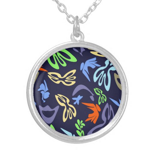 Elves Butterflies and Masks 4 Silver Plated Necklace