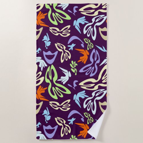 Elves Butterflies and Masks 5 Beach Towel