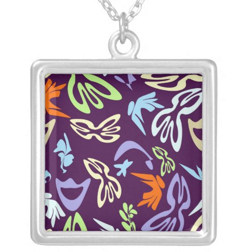 Elves Butterflies and Masks 5 Silver Plated Necklace