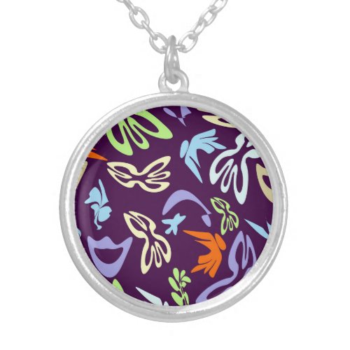 Elves Butterflies and Masks 5 Silver Plated Necklace