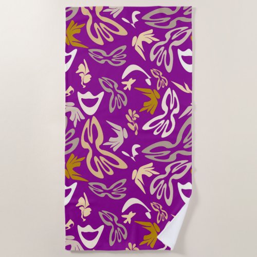 Elves Butterflies and Masks 6 Beach Towel