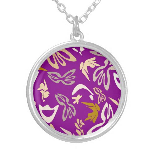 Elves Butterflies and Masks 6 Silver Plated Necklace