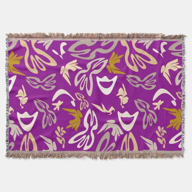 Elves, Butterflies and Masks 6 Throw Blanket (Front)