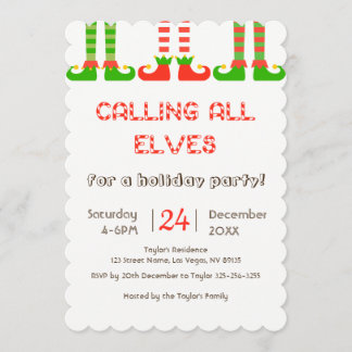 Elves Christmas Party Invitation