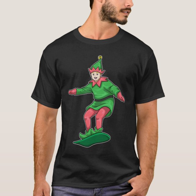 Elves Christmas Snowboard T-Shirt (Front)