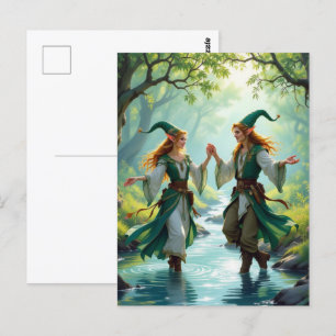 Elves Dancing Postcard