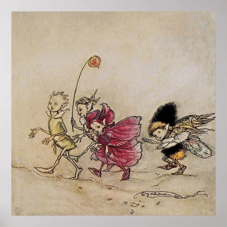 “Elves” Fairy Art by Arthur Rackham Poster | Zazzle