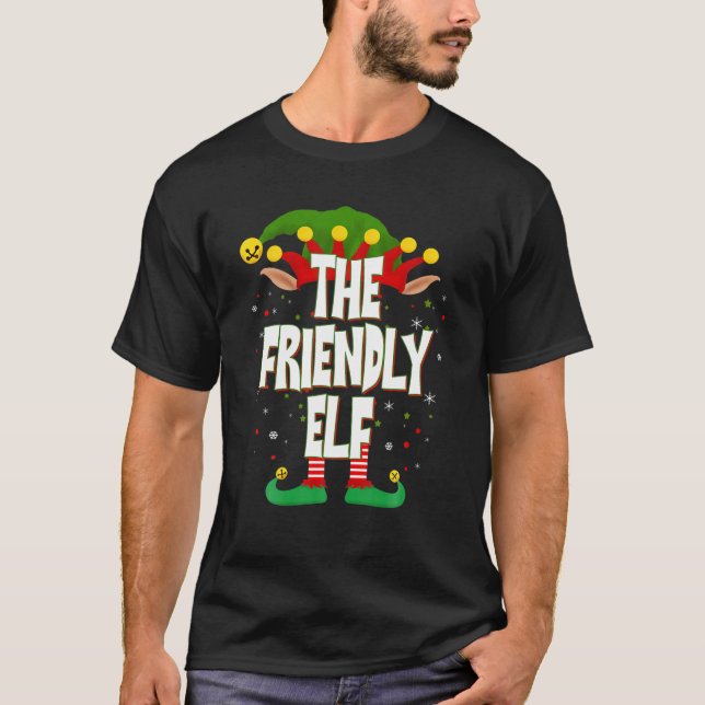 Elves Group The Friendly Elf Christmas T-Shirt (Front)
