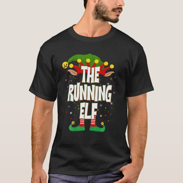 Elves Group The Running Elf Christmas T-Shirt (Front)