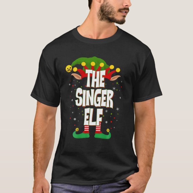 Elves Group The Singer Elf Christmas T-Shirt (Front)