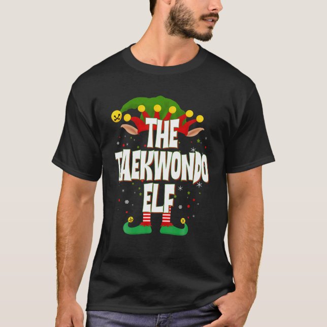 Elves Group The Taekwondo Elf Christmas T-Shirt (Front)