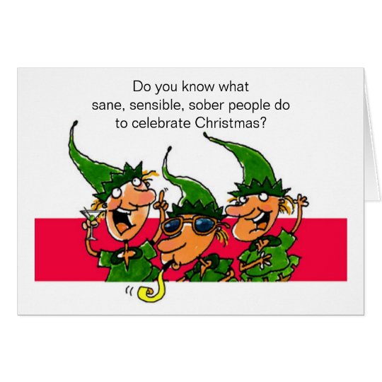 Elves Humorous Christmas Card