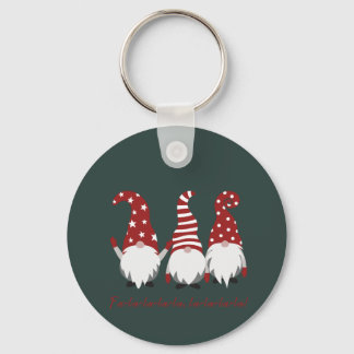Elves in Hats Fa La La La keychain