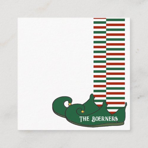 Elves Legs Merry Christmas Gift Tag  Enclosure Card