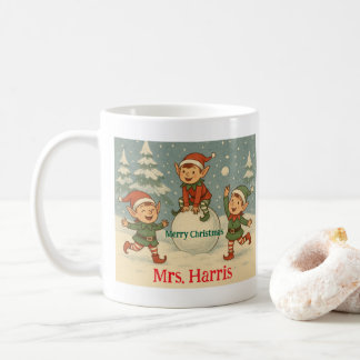 Elves Merry Christmas Teacher (or anyone) Gift Coffee Mug