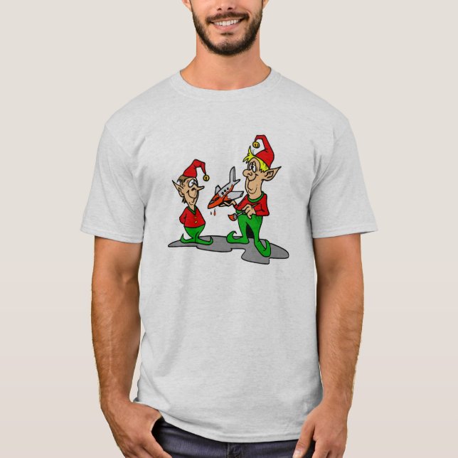 elves painting airplane T-Shirt (Front)