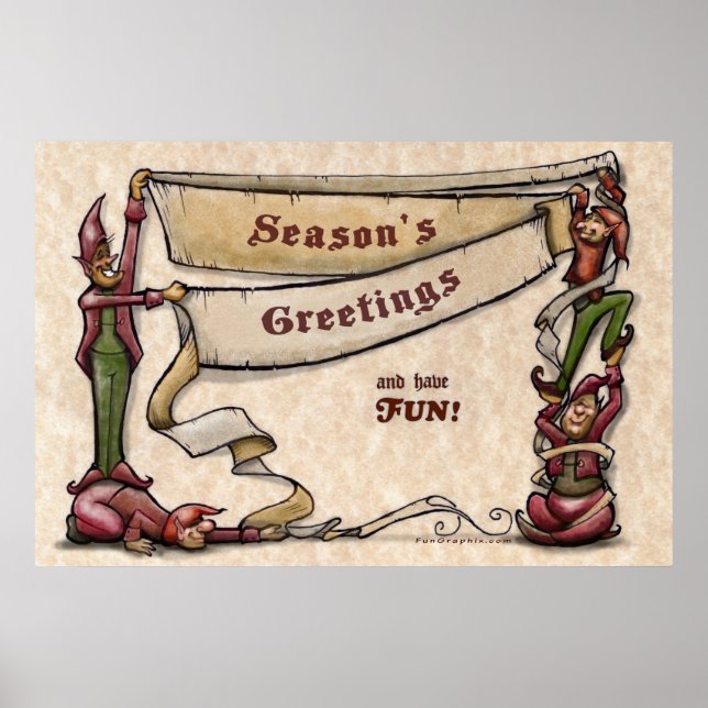 Elves Season's Greetings Poster (Front)