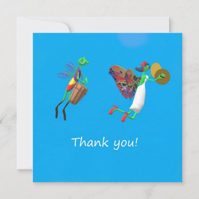 Elves with Bongo Drum and Cymbols Holiday Card (Front)