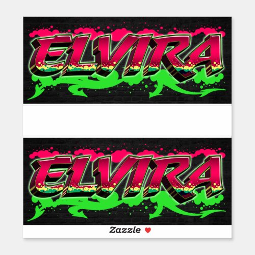 Elvira First Name Graffiti Sticker