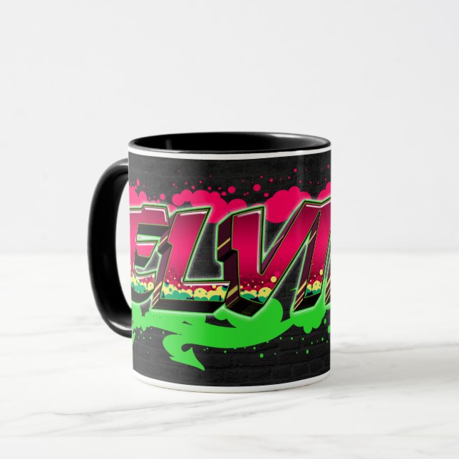 Elvira First name Name Graffiti red green Tasse Mug (Front Left)
