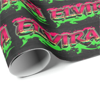 Elvira First Name Name Graffiti red green Wrapping Paper