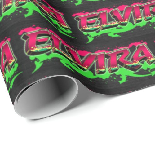 Elvira First Name Name Graffiti red green Wrapping Paper