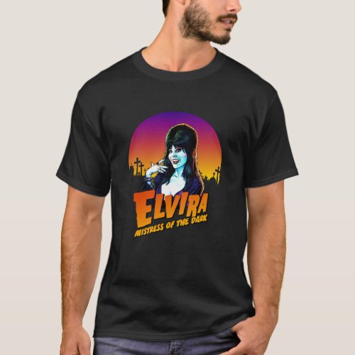 Elvira Mistress of the Dark cartoon T_Shirt