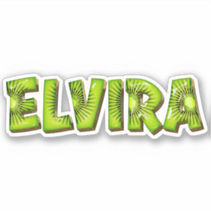 Elvira Name Kiwi Design Decal Sticker