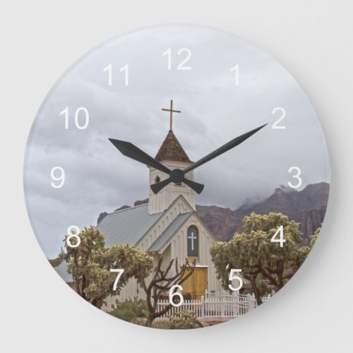 Elvis church at the Superstition mountains Large Clock