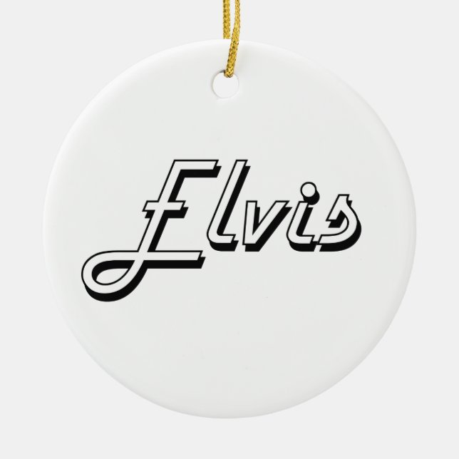 Elvis Classic Retro Name Design Ceramic Ornament (Front)