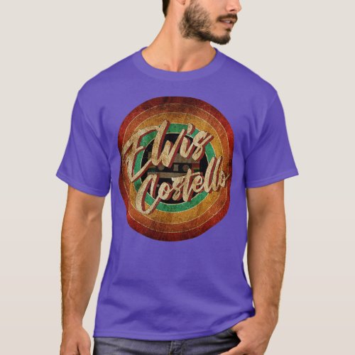 Elvis Costello Vintage Circle Art T_Shirt