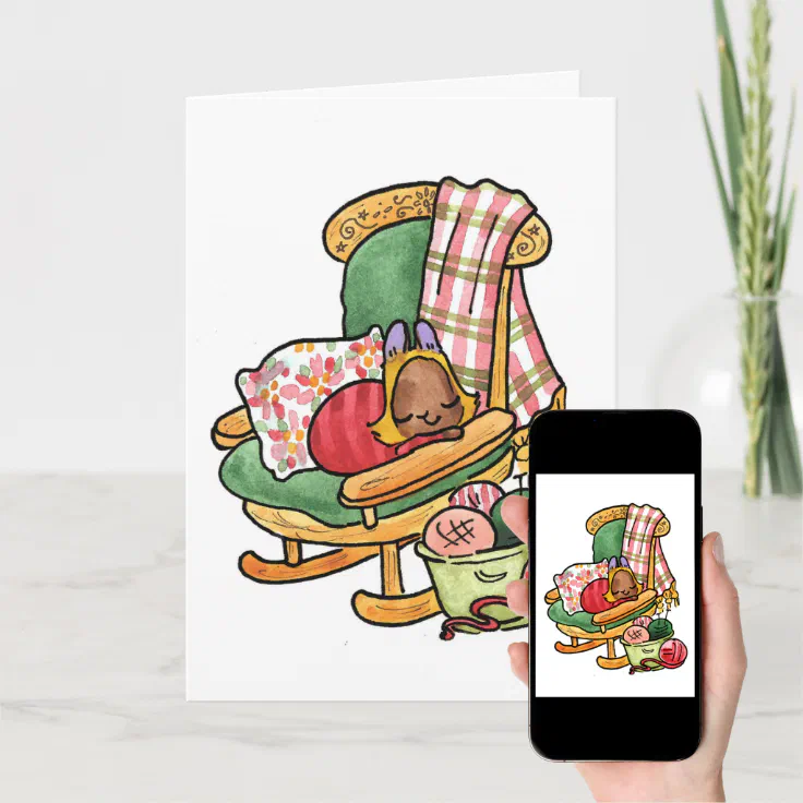 Elvis on the rocking chair holiday card Zazzle