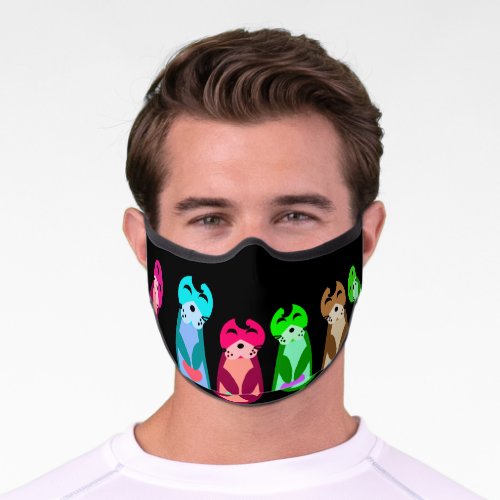 Elvis Otters Black Background Premium Face Mask