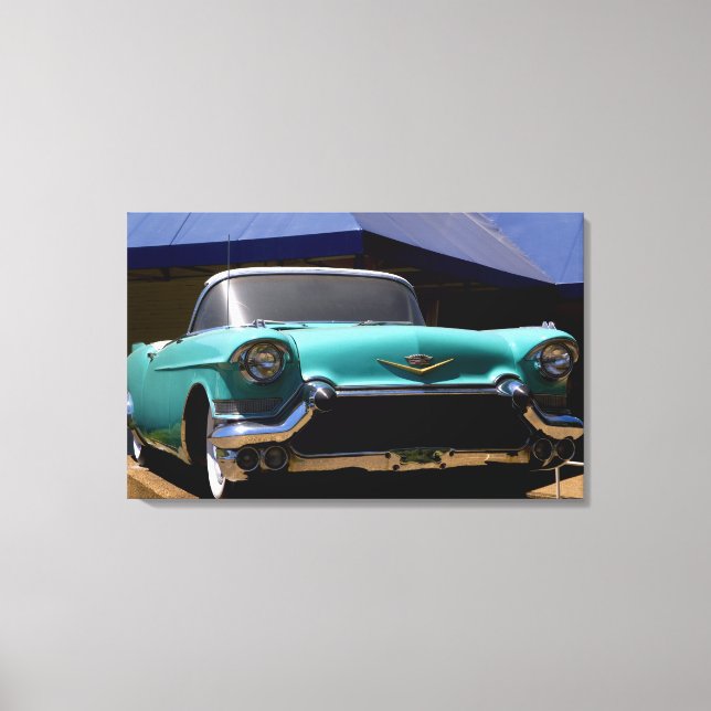 Elvis Presley's Green Cadillac Convertible in Canvas Print (Front)
