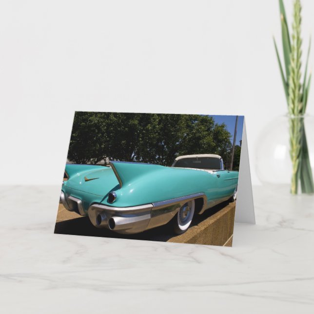Elvis Presley's Green Cadillac Convertible in Card (Front)