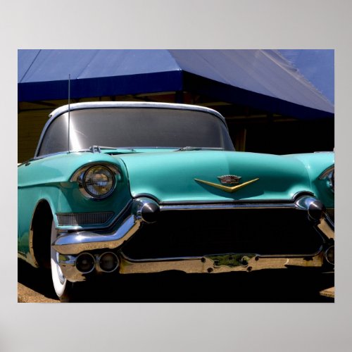 Elvis Presleys Green Cadillac Convertible in Poster