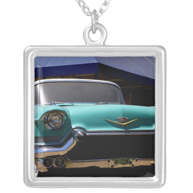 Elvis Presley's Green Cadillac Convertible in Silver Plated Necklace (Front)