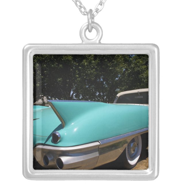 Elvis Presley's Green Cadillac Convertible in Silver Plated Necklace (Front)