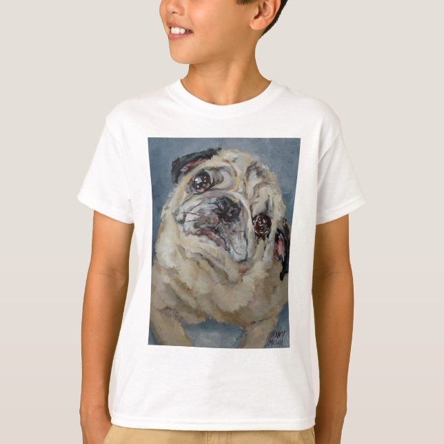 Elvis Puggy Portrait by Nancy Medina T-Shirt (Front)