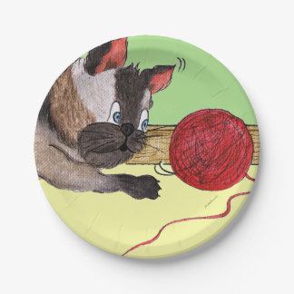 Elvis's Red Yarn Paper Plate